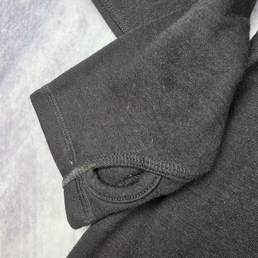 Omni-Wool Shirt Mens XL Black Wool Blend Quarter‎ Zip Long Sleeve Thumb Holes - Picture 5 of 8